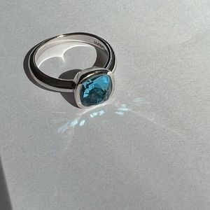 Aristocrazy Blue Topaz Ster Silver Size 6 Ring